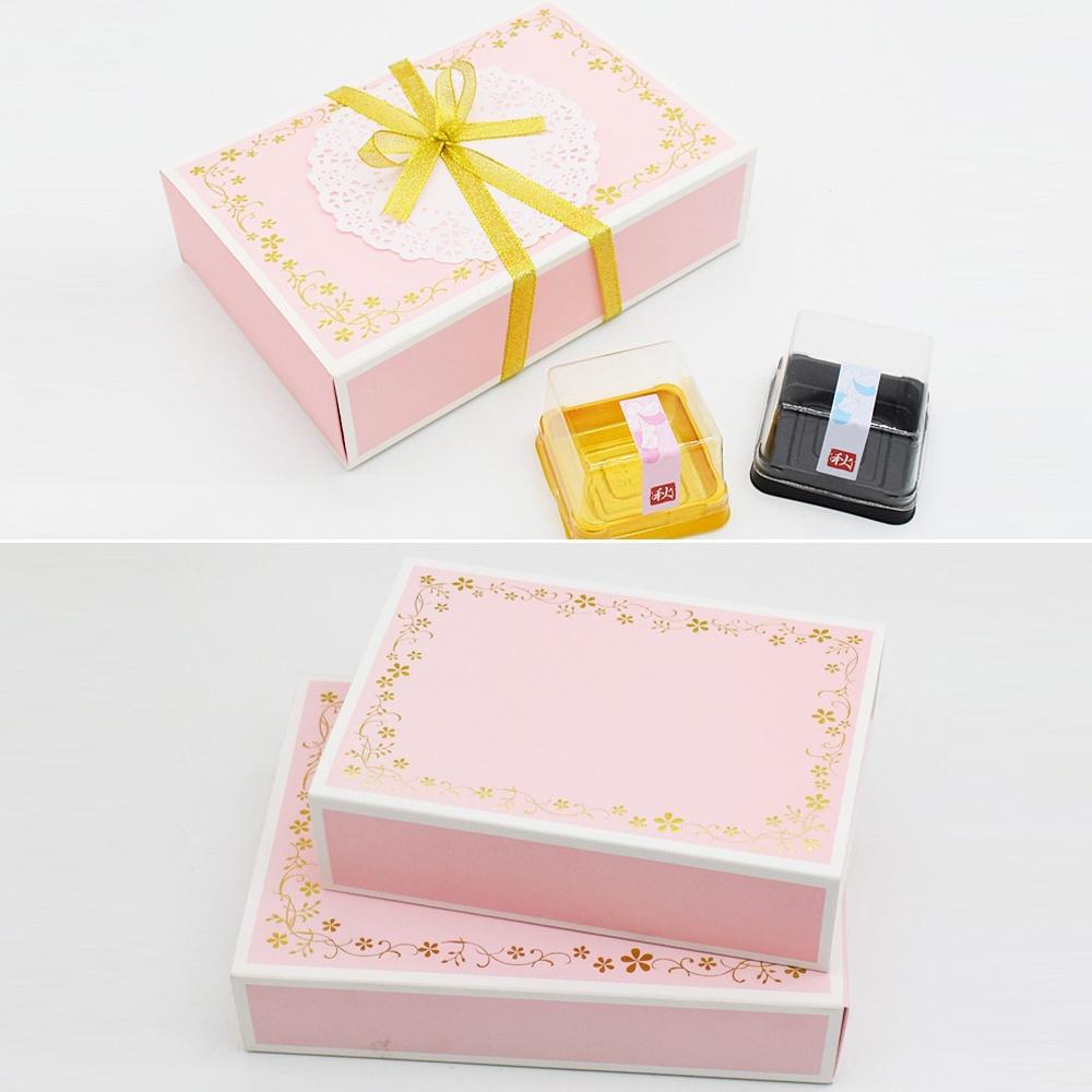 【柚子烘焙食品】6粒裝 燙金粉色花紋禮盒 抽屜盒 中秋禮盒 月餅禮盒 燙金禮盒 中秋節月餅包装 蛋黃酥盒 鳳梨酥禮盒-細節圖4