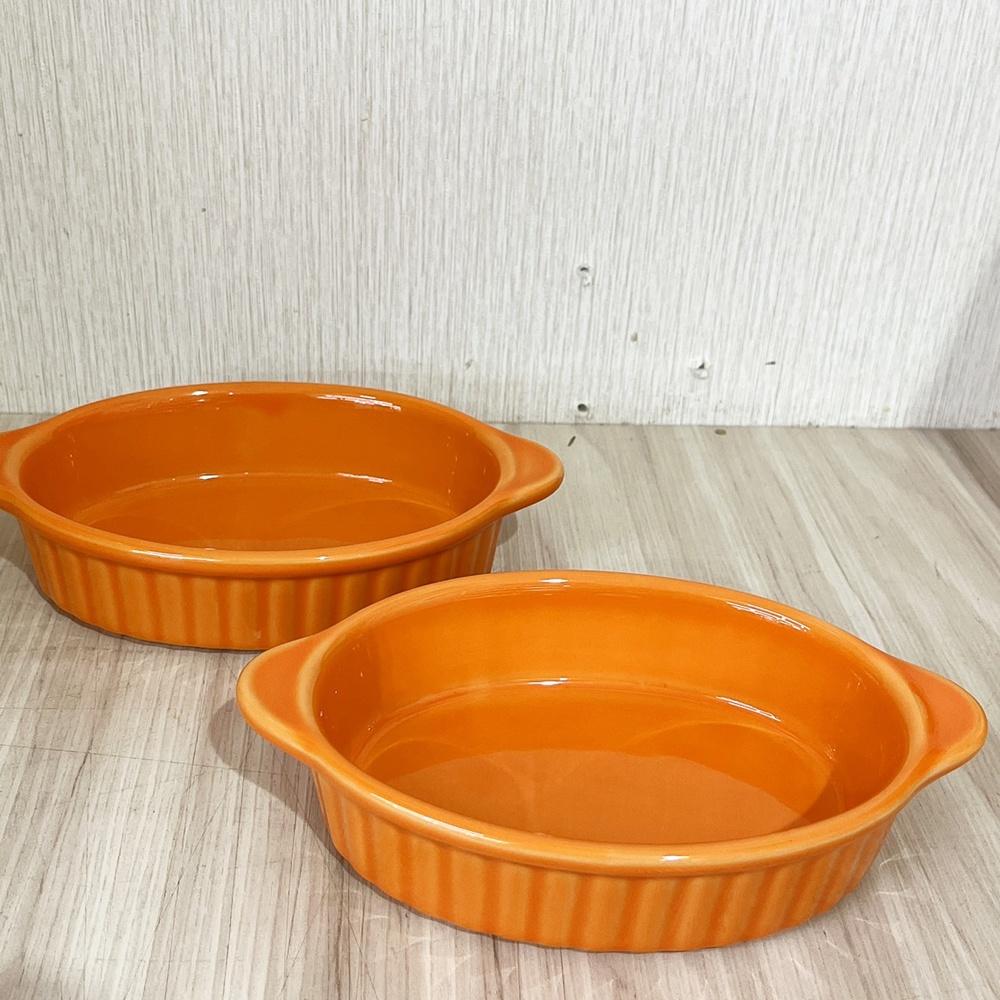 【柚子烘焙食品】Y-03E橢圓烤盤-橘 20.5*12.5 雙耳橢圓烤盤 焗烤麵 焗烤飯 焗烤盅 焗烤盤 烤皿-細節圖3