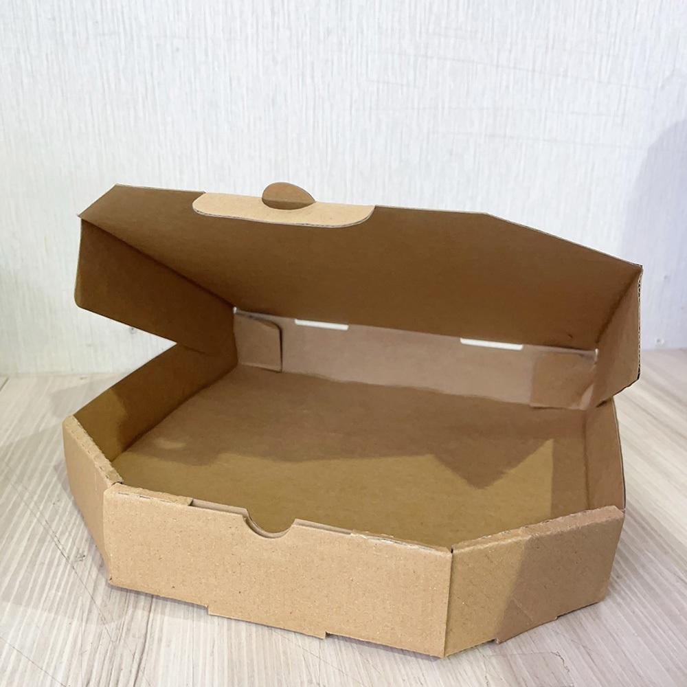 【柚子烘焙食品】牛皮披薩盒 6吋~10吋 飛機盒 披薩盒 掀蓋式紙盒 牛皮紙盒 硬紙盒 包裝盒 披薩 蛋糕 餅乾 炸物-細節圖2