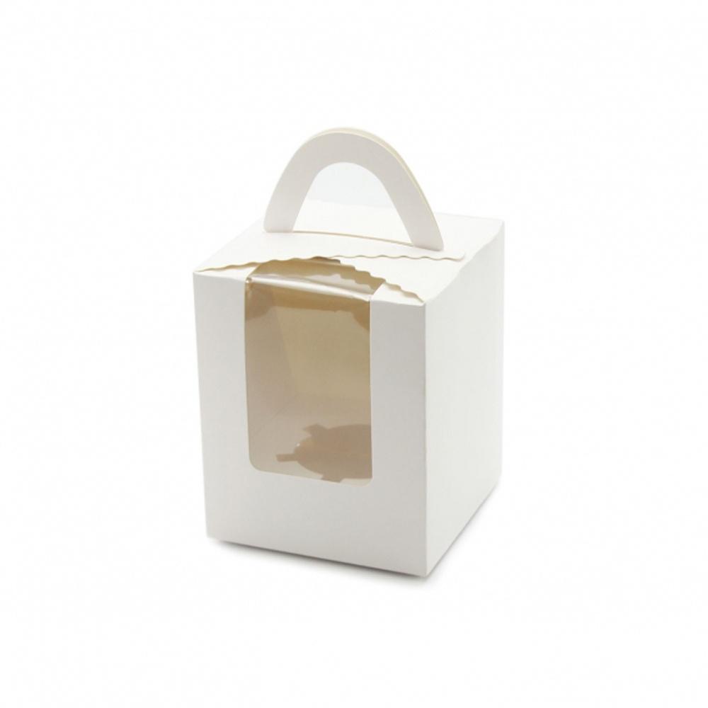 【柚子烘焙食品】1入手提包裝盒 單粒蛋糕盒 開窗蛋糕盒 包裝盒 手提蛋糕盒 馬芬杯包裝 外帶盒 瑪芬盒 點心盒 蛋塔盒-細節圖2