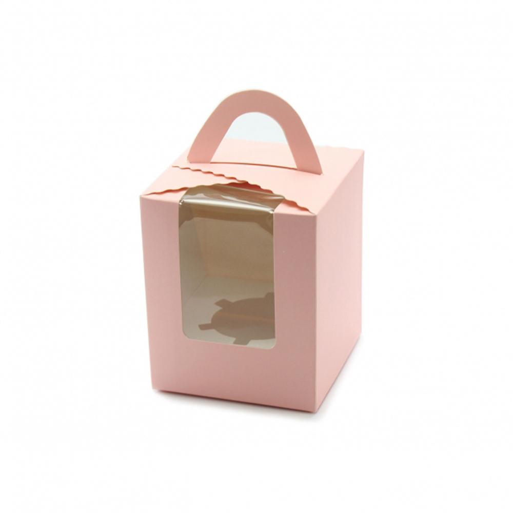 【柚子烘焙食品】1入手提包裝盒 單粒蛋糕盒 開窗蛋糕盒 包裝盒 手提蛋糕盒 馬芬杯包裝 外帶盒 瑪芬盒 點心盒 蛋塔盒-細節圖3