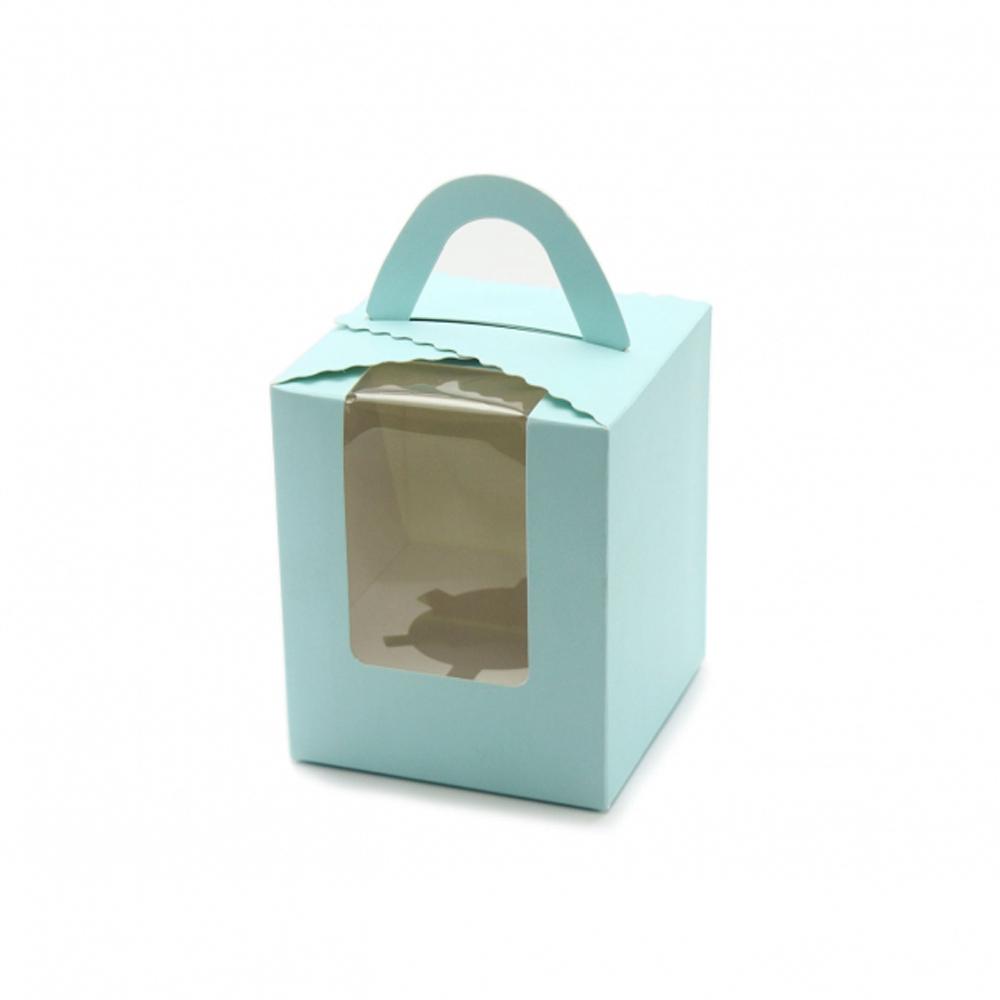 【柚子烘焙食品】1入手提包裝盒 單粒蛋糕盒 開窗蛋糕盒 包裝盒 手提蛋糕盒 馬芬杯包裝 外帶盒 瑪芬盒 點心盒 蛋塔盒-細節圖4