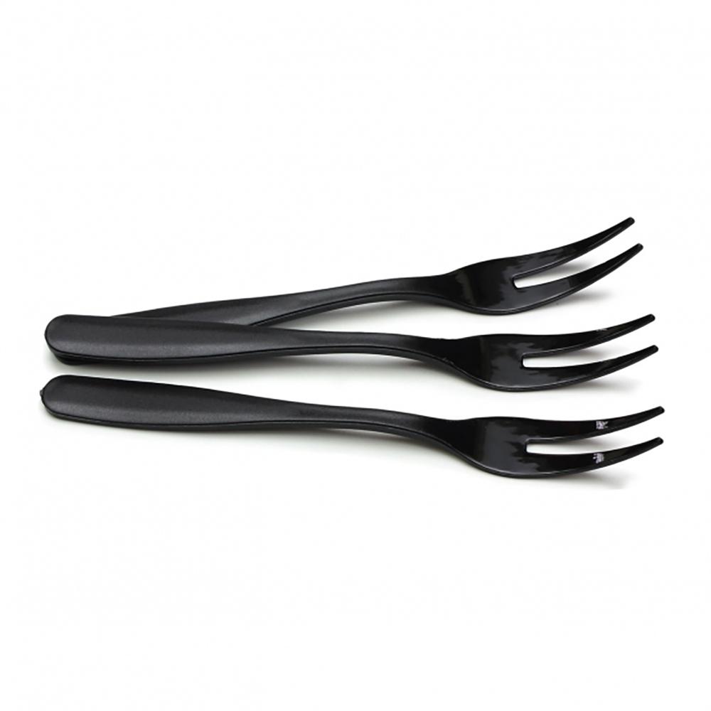 【柚子烘焙食品】單包裝 2齒叉 黑色 二齒蛋糕叉 馬卡龍叉子  甜點 叉子 點心叉 彩色三齒叉 塑膠叉 蛋糕叉 水果叉-細節圖3