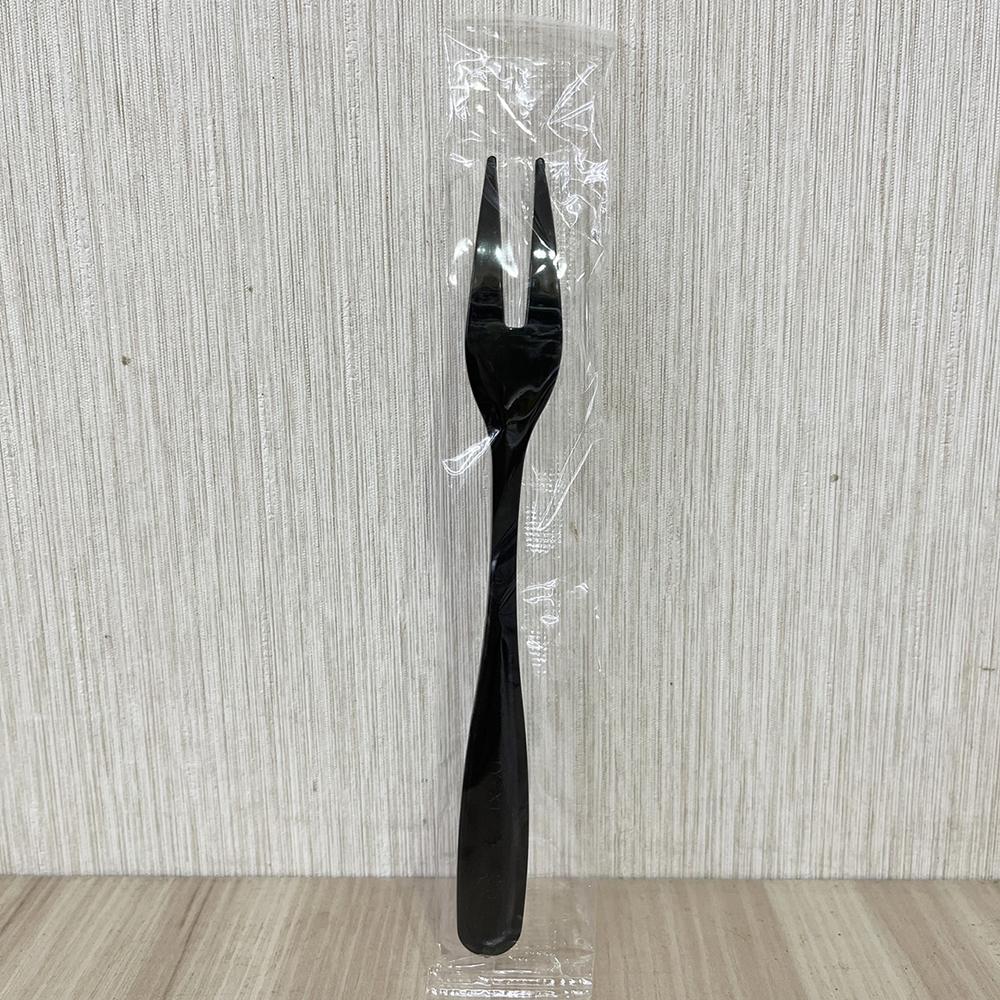 【柚子烘焙食品】單包裝 2齒叉 黑色 二齒蛋糕叉 馬卡龍叉子  甜點 叉子 點心叉 彩色三齒叉 塑膠叉 蛋糕叉 水果叉-細節圖4