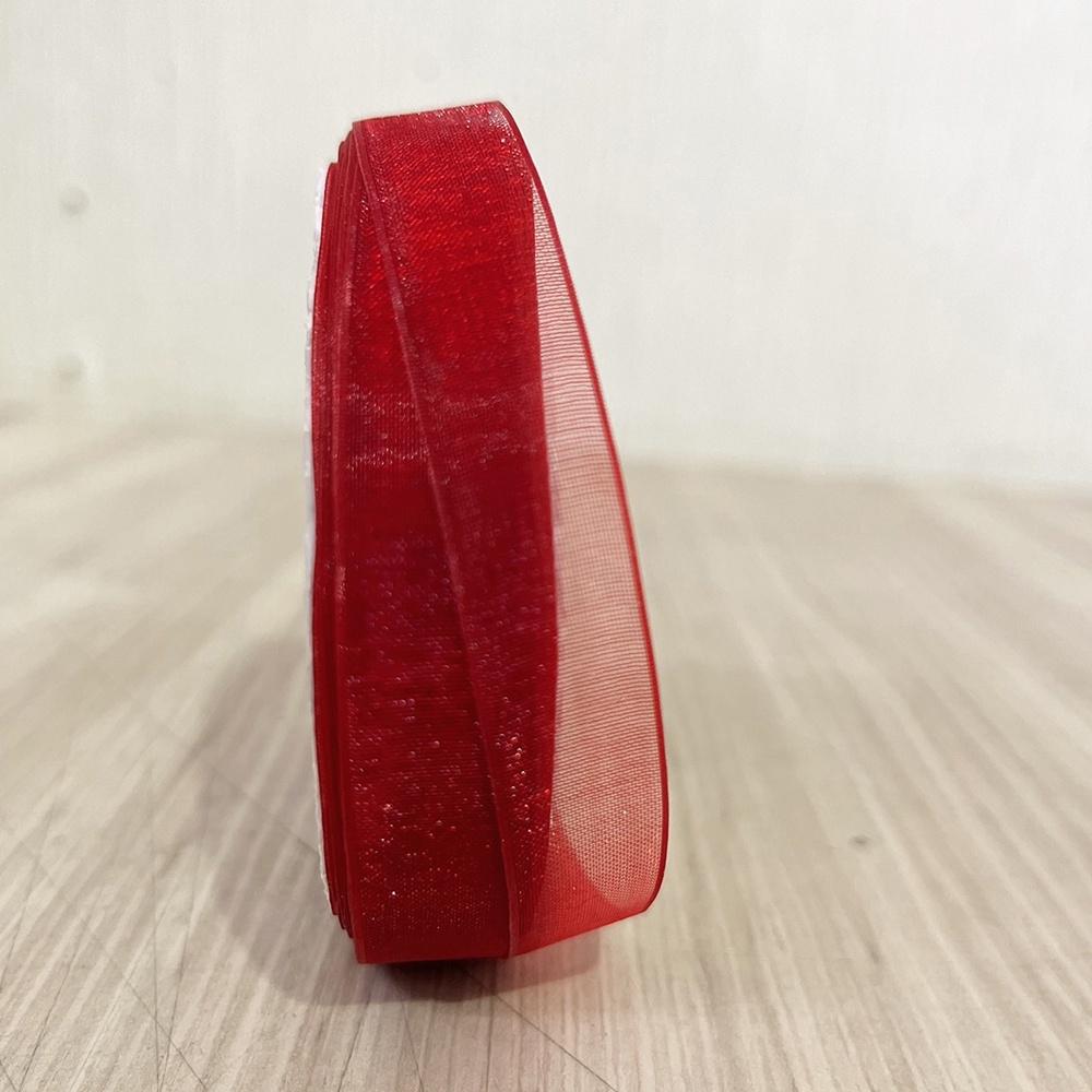 【柚子烘焙食品】滌綸雪紗 絲帶(正紅色13mm9米)緞帶 絲帶 綁繩 裝飾 手作 羅紋織帶 鮮花緞帶 包裝緞帶 包裝絲帶-細節圖2