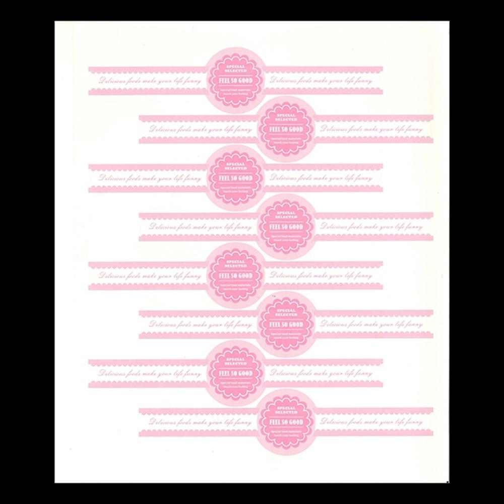 【柚子烘焙食品】烘焙手作貼紙 長條貼紙 粉紅色 雙邊封口貼 布丁杯貼紙 奶酪杯貼紙 手作雙邊飲料封口貼 飲料封口貼-細節圖2