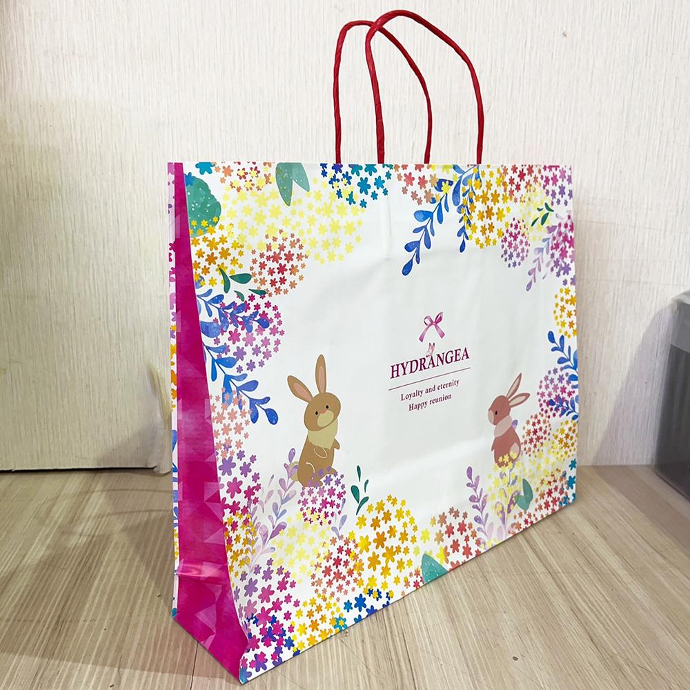 【柚子烘焙食品】花開富貴(霧油)提袋 清繡禮盒提袋 中秋提袋 月餅提袋 禮盒提袋 手提袋 手提紙袋 紙袋-細節圖3