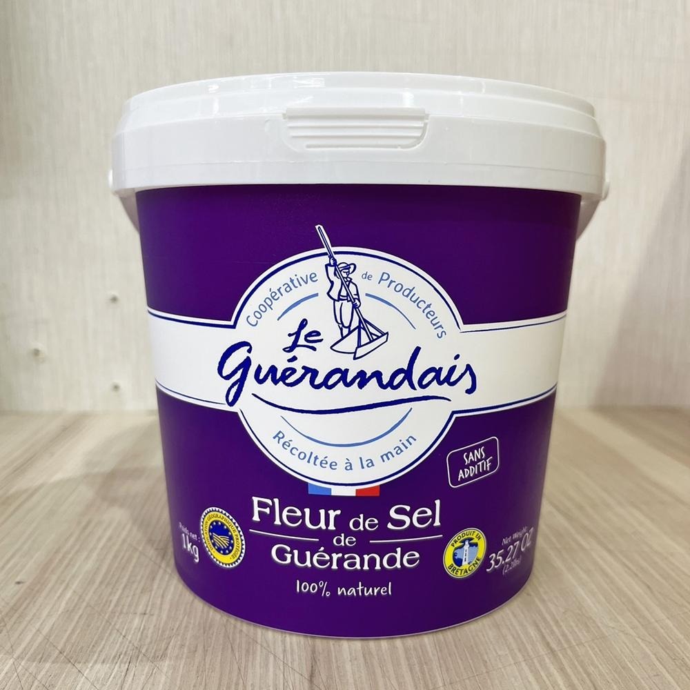 【柚子烘焙食品】法國葛宏德 鹽之花 1kg/罐原裝進口 法國Guerande 給宏得 海鹽  葛宏德 天然鹽之花 新娘鹽-細節圖2