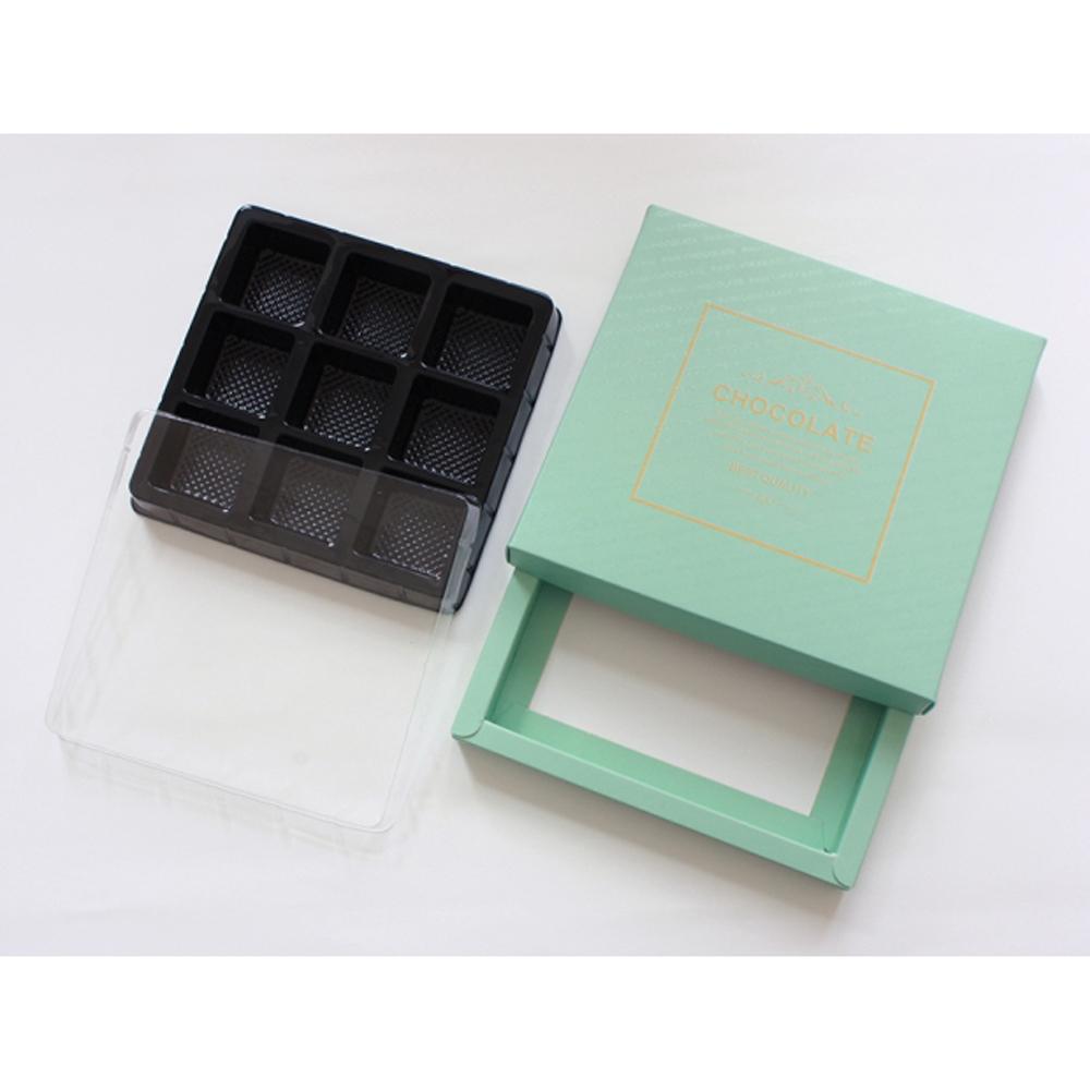 【柚子烘焙食品】9格 巧克力包裝盒 巧克力 餅乾盒 糖果盒 西點盒 禮品盒 九格巧克力盒 手提盒 外帶盒 典雅白/夢幻綠-細節圖5