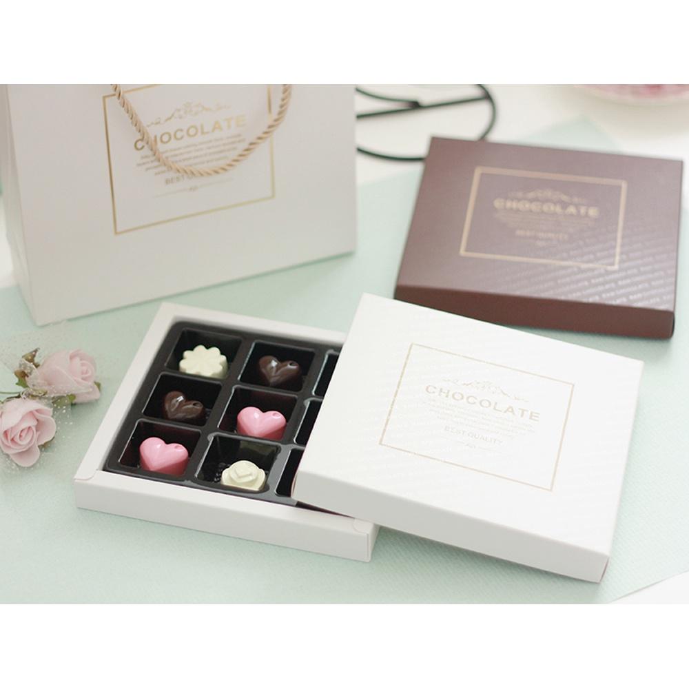 【柚子烘焙食品】9格 巧克力包裝盒 巧克力 餅乾盒 糖果盒 西點盒 禮品盒 九格巧克力盒 手提盒 外帶盒 典雅白/夢幻綠-細節圖6