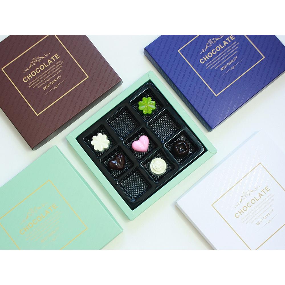 【柚子烘焙食品】9格 巧克力包裝盒 巧克力 餅乾盒 糖果盒 西點盒 禮品盒 九格巧克力盒 手提盒 外帶盒 典雅白/夢幻綠-細節圖8