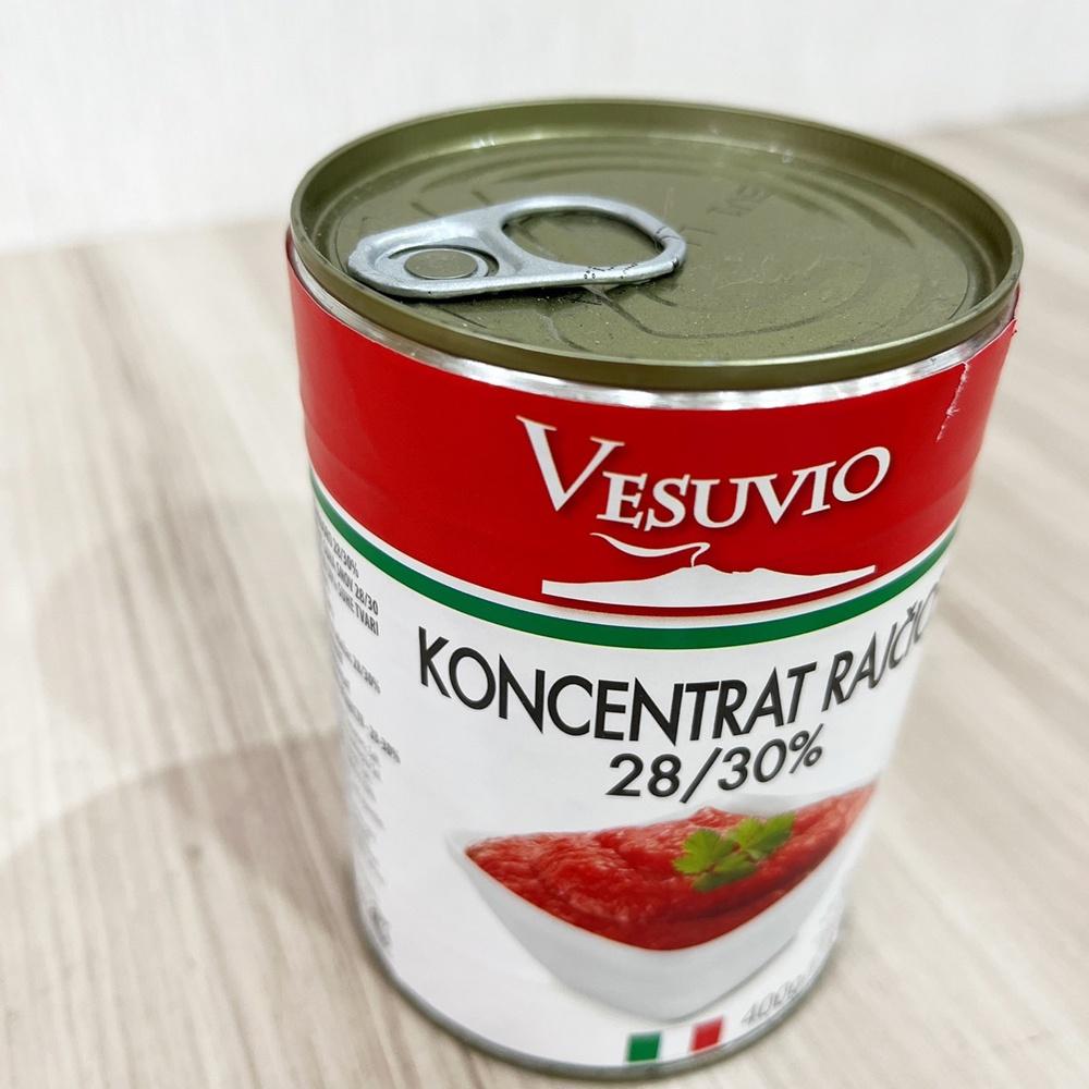 【柚子烘焙食品】VESUVIO番茄糊 400g 義大利蕃茄糊 番茄醬 紅醬 義大利麵 番茄糊罐頭 蕃茄糊 義大利 番茄丁-細節圖3