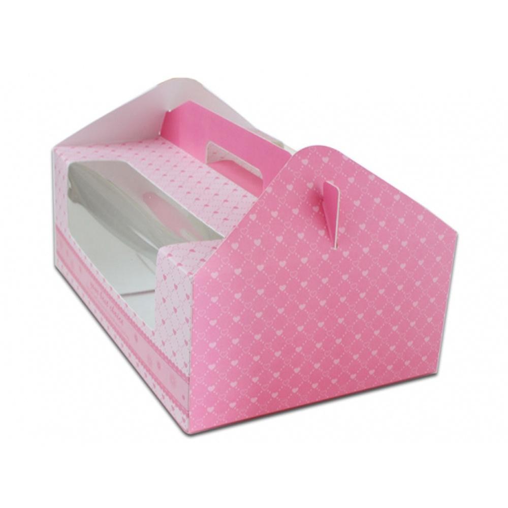 【柚子烘焙食品】6入手提開窗盒 精緻手提盒 包裝紙盒 外帶包裝盒 點心盒 蛋糕盒 外送餐盒 甜點盒 蛋塔盒月餅盒 瑪芬盒-細節圖2