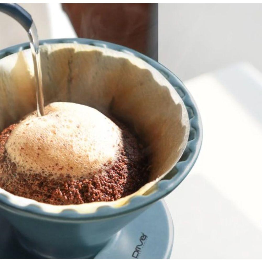 【柚子烘焙食品】Driver竹節陶瓷濾杯1-3cup(灰藍/灰綠)-細節圖3