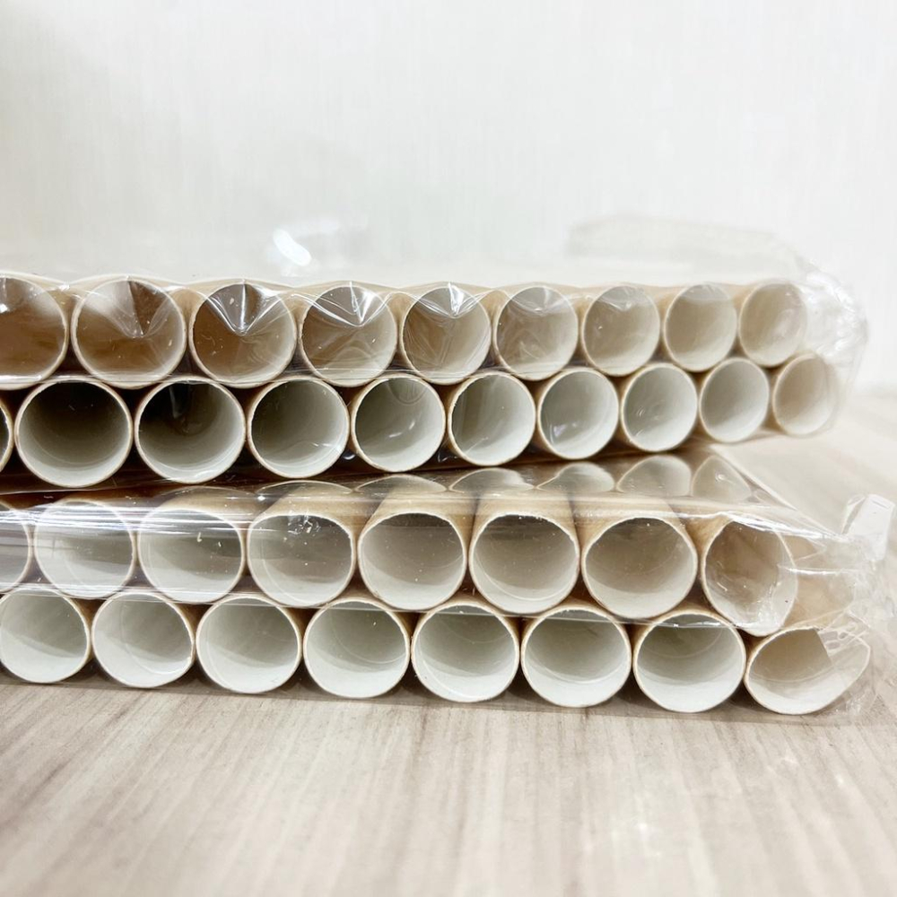 【柚子烘焙食品】平口紙吸管 牛皮紙吸管 口徑12mm (25入) 牛皮吸管 紙吸管 環保吸管 防水硬紙吸管 營業用 飲料-細節圖2