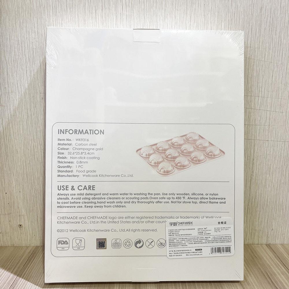 【柚子烘焙食品】學廚12連瑪德蓮蛋糕模胖貝殼烤盤馬德琳蛋糕模蛋糕模瑪德蓮烤盤-細節圖4