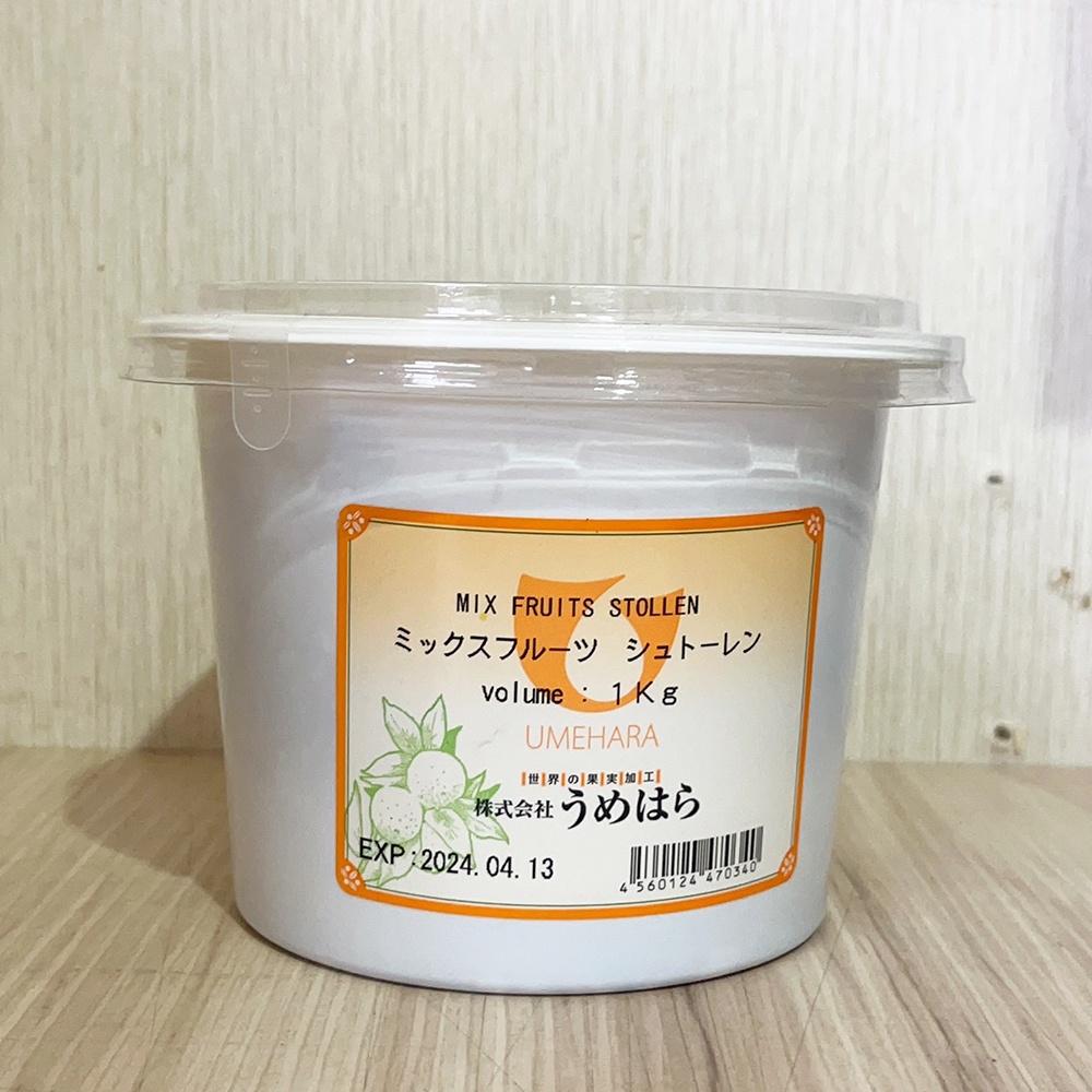 【柚子烘焙食品】日本 梅原綜合水果丁1KG 天然水果 無防腐劑 甜點 麵包 烘焙原料 Umehara梅原 糖漬水果丁-細節圖2
