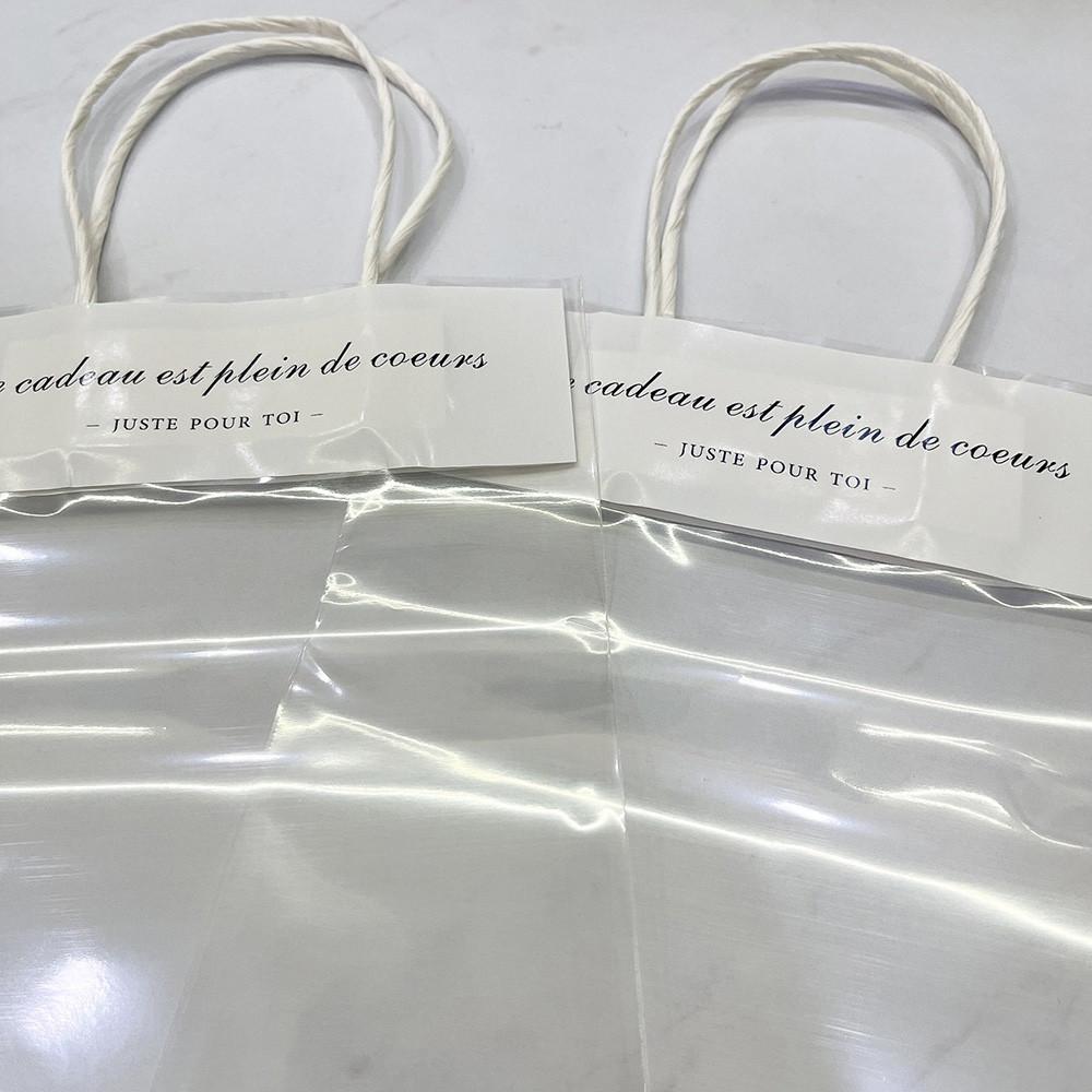 【柚子烘焙食品】透明禮品提袋15*22 透明禮物袋 包裝袋 糖果包裝袋 幼稚園禮物包 花束提袋 聖誕禮物袋 手提袋 禮品-細節圖6
