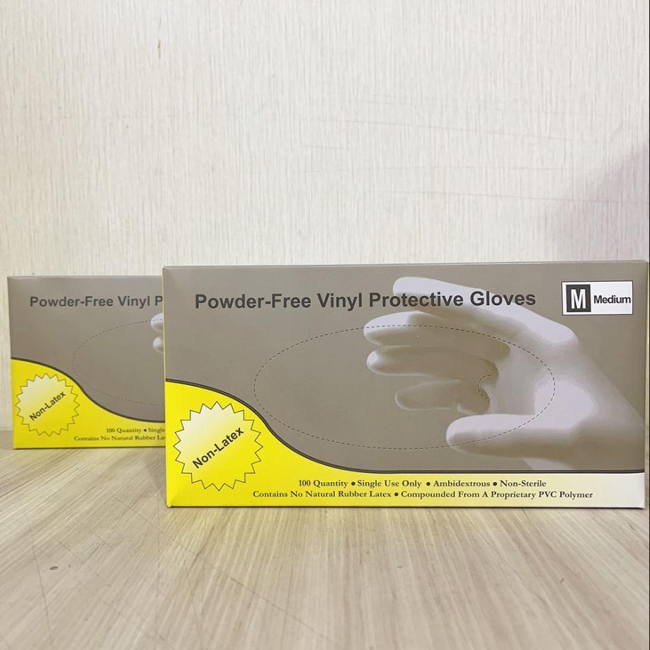 【柚子烘焙食品】PVC手套 一次性PVC 無粉手套(M)100入/盒 拋棄式手套 烘焙 食品加工 廚房料理 餐飲 清潔-細節圖2