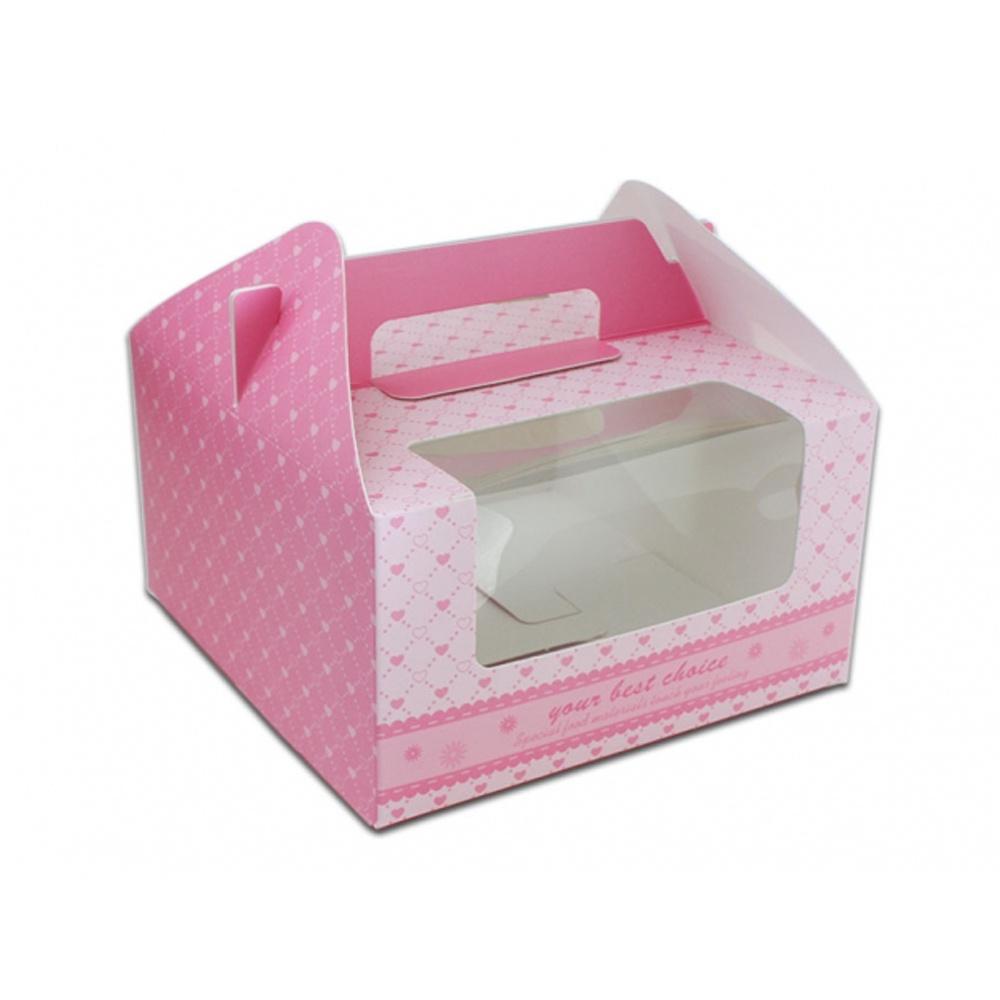 【柚子烘焙食品】4入手提開窗盒 精緻手提盒 包裝紙盒 外帶包裝盒 點心盒蛋糕盒 外送餐盒 甜點盒 蛋塔盒 月餅盒 瑪芬盒-細節圖2