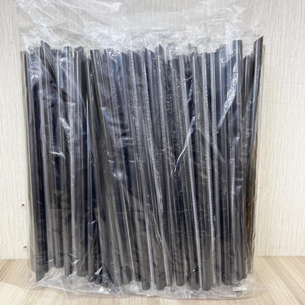 【柚子烘焙食品】斜口透明吸管 單支 獨立包裝 黑色吸管 粗/細 黑斜口吸管 黑塑膠吸管 飲料吸管 透明波霸吸管 免洗吸管-細節圖8