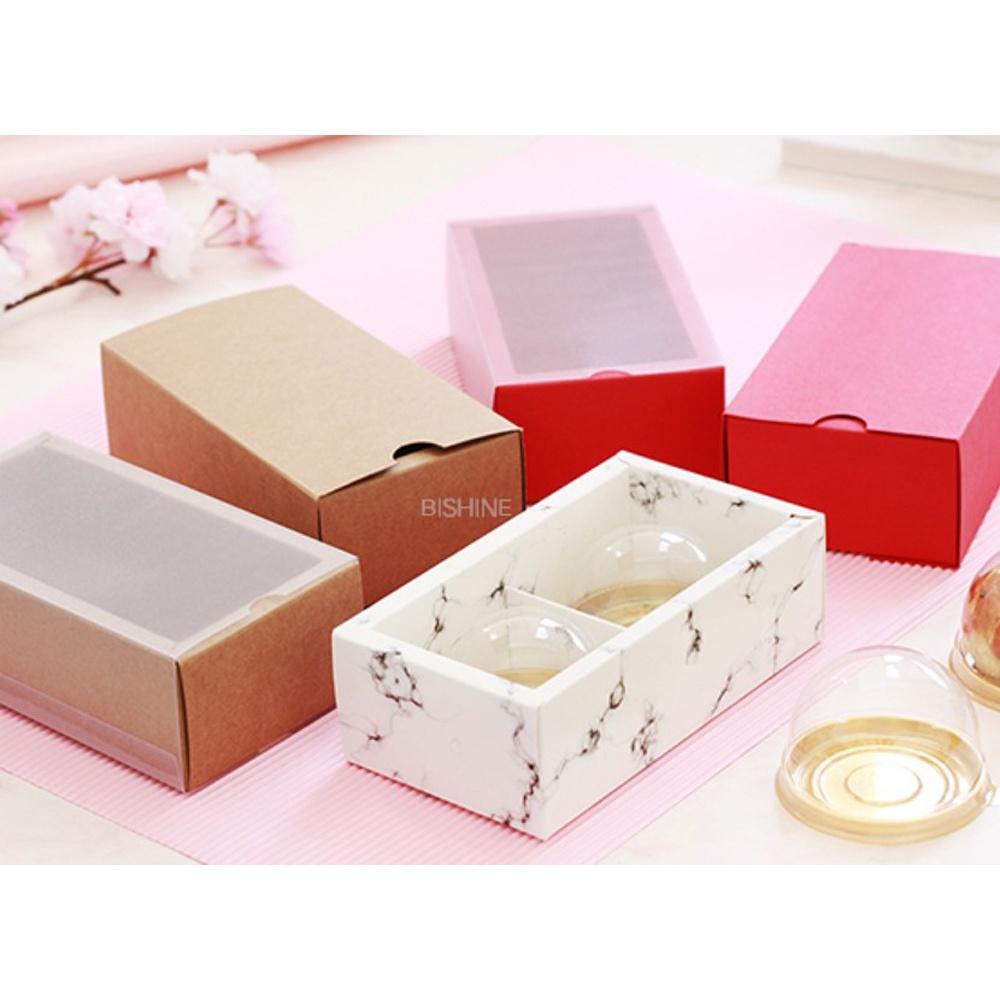 【柚子烘焙食品】抽屜式紙盒 大理石紋紙盒(霧面)磨砂透明款 2格/2粒 蛋黃酥 小月餅 包裝盒 月餅包裝 中秋月餅禮盒-細節圖3