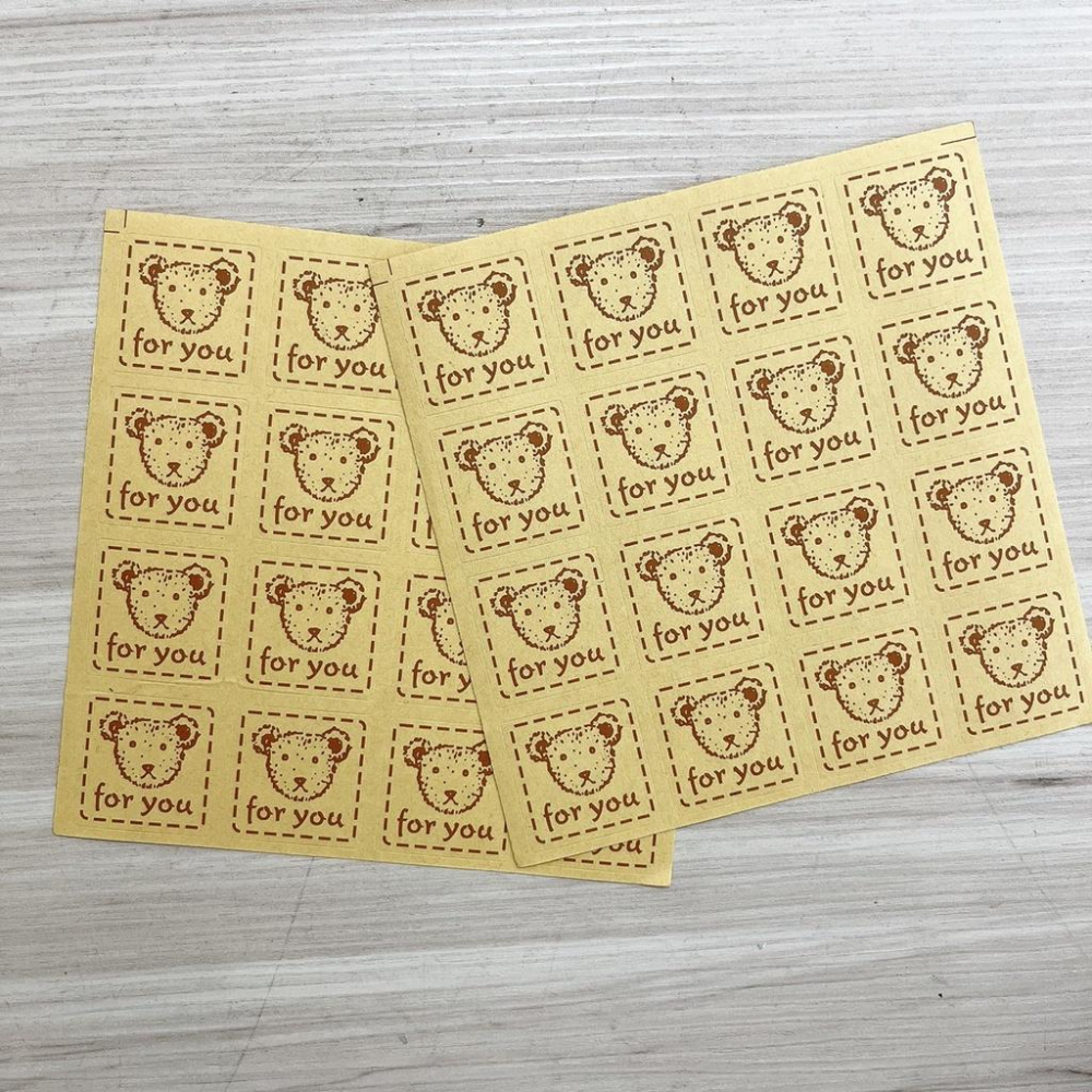 【柚子烘焙食品】『小熊』封口貼紙 (16張/組)禮物/餅乾/麵包/糖果-細節圖3