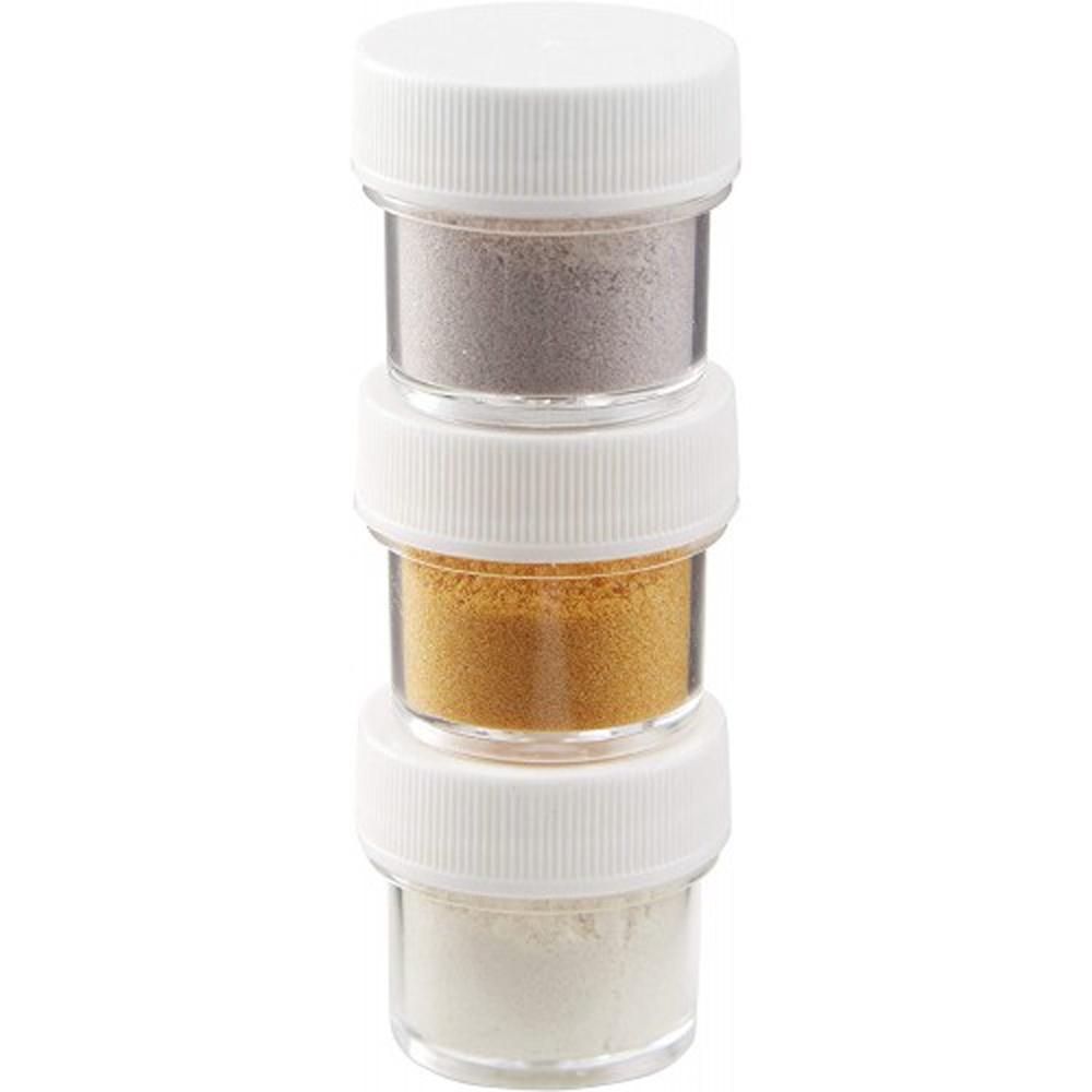 【柚子烘焙食品】美國 Wilton惠爾通 翻糖 三色亮粉(優雅型)食用亮粉 彩色糖粉 食用金粉 蛋糕裝飾 色彩調合 糖粉-細節圖2