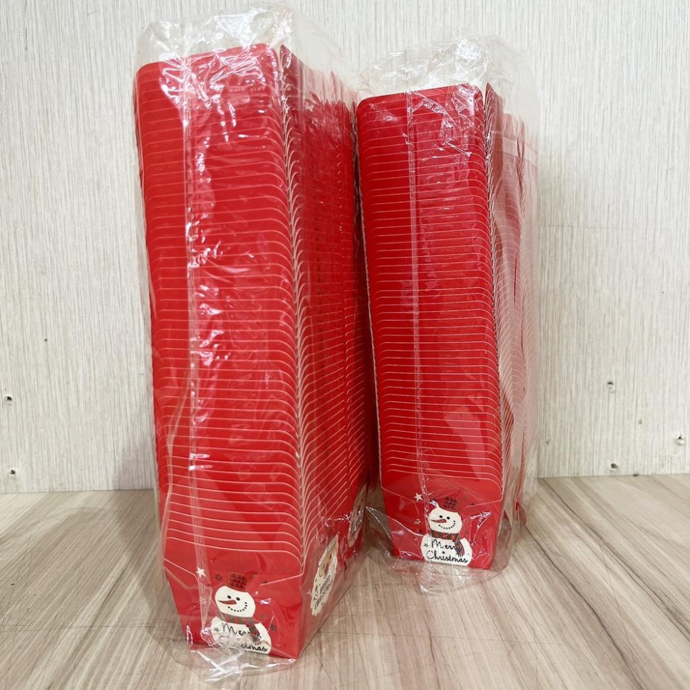 【柚子烘焙食品】戚風蛋糕杯 方杯 聖誕紅 100入 防油杯 蛋糕模 馬芬杯 烘焙紙杯 蛋糕紙杯 點心杯 聖誕節 應景杯-細節圖3