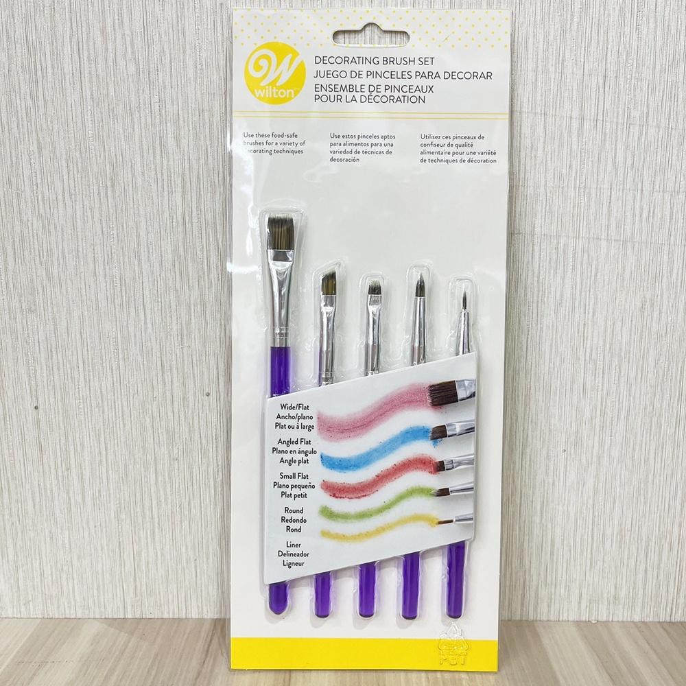 【柚子烘焙食品】美國 Wilton惠爾通 筆刷組 刷具刷筆5件組 翻糖上色 翻糖 蛋糕筆刷 馬卡龍糖霜餅乾彩繪 烘焙彩繪-細節圖6