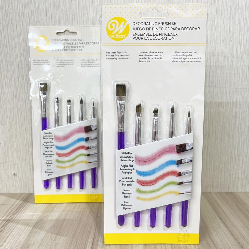 【柚子烘焙食品】美國 Wilton惠爾通 筆刷組 刷具刷筆5件組 翻糖上色 翻糖 蛋糕筆刷 馬卡龍糖霜餅乾彩繪 烘焙彩繪-細節圖8