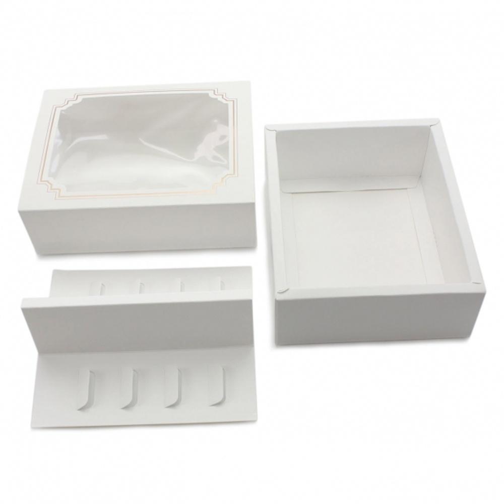 【柚子烘焙食品】馬卡龍盒 透明包裝盒 5粒裝 10粒裝 抽屜式開窗纸盒 包裝盒 開窗纸盒 純白馬卡龍盒 巧克力包裝盒-細節圖3