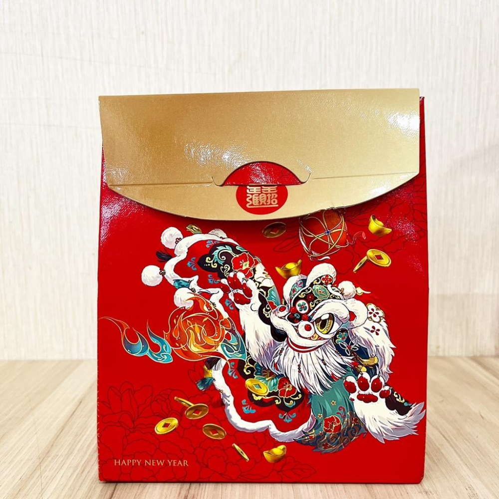 【柚子烘焙食品】招財進寶 半斤提盒 手提盒 紙盒 手提紙盒 糖果盒 新款 新年包裝 牛軋糖包裝 包裝盒 喜糖盒 牛軋糖盒-細節圖2