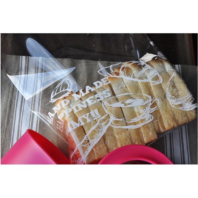 【柚子烘焙食品】12兩吐司袋(100入) 白色手繪下午茶 大尺寸 12兩 平口袋 透明包裝袋 土司袋 麵包平口袋 包裝袋-細節圖7