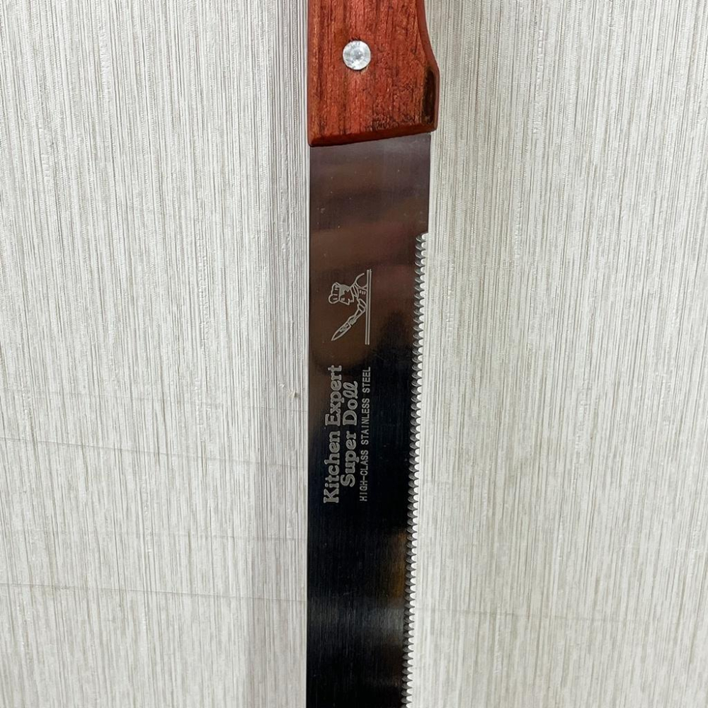 【柚子烘焙食品】14吋 麵包刀 細齒麵包刀 蛋糕 吐司切片刀(高碳鋼)平口刀 不銹鋼 烘培麵包刀 派刀 細齒刀 鋸齒刀-細節圖2