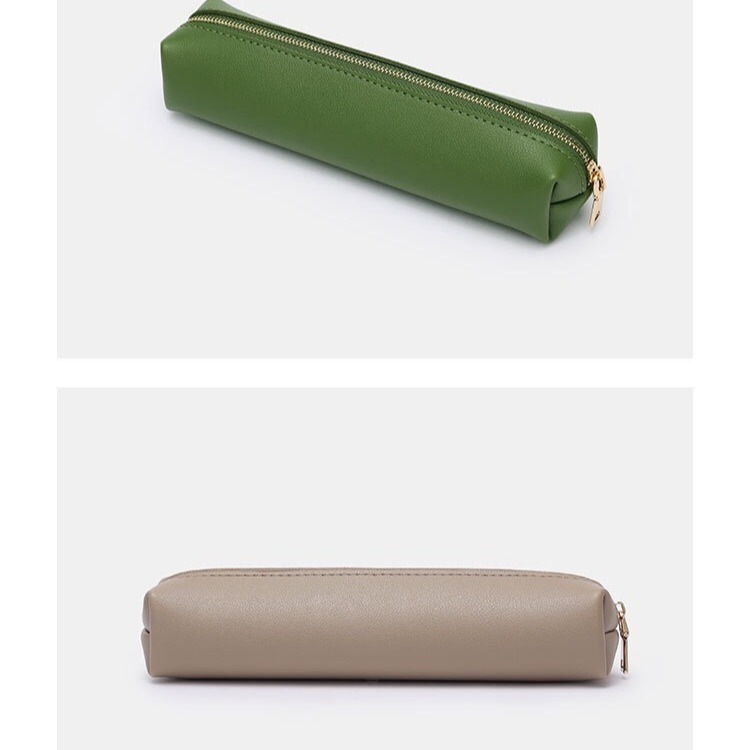 筆袋 鉛筆盒 無印風 文具袋 簡約 文具 皮革筆袋 清新風 ins風 迷你筆袋 小筆袋 韓國文具-細節圖6