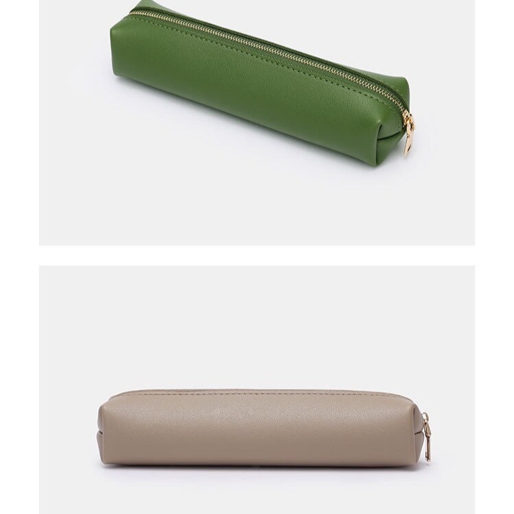 筆袋 鉛筆盒 無印風 文具袋 簡約 文具 皮革筆袋 清新風 ins風 迷你筆袋 小筆袋 韓國文具-細節圖6