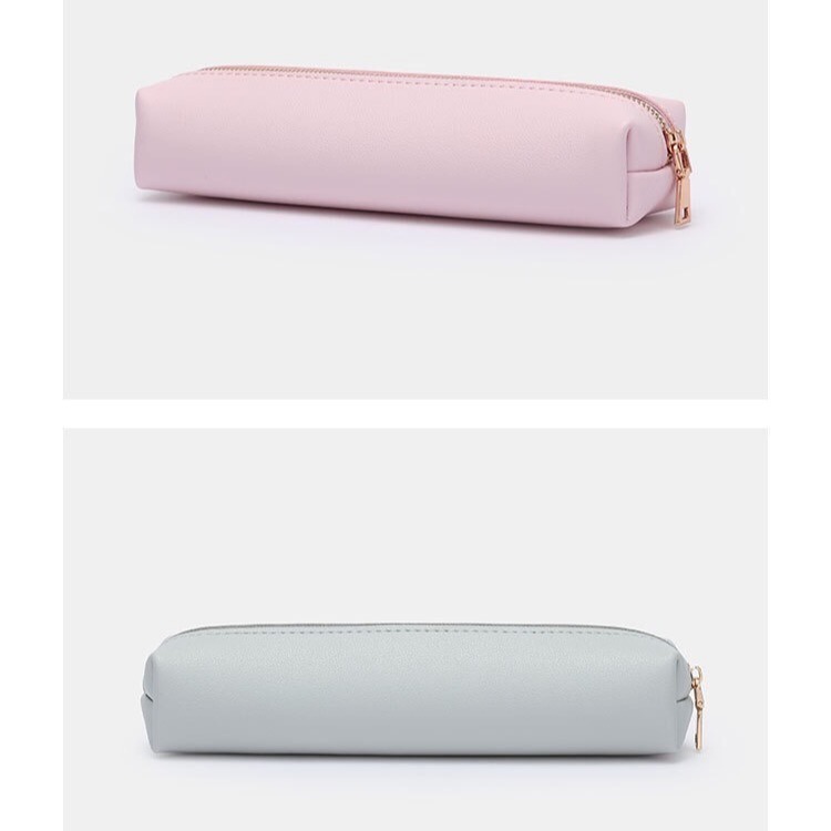 筆袋 鉛筆盒 無印風 文具袋 簡約 文具 皮革筆袋 清新風 ins風 迷你筆袋 小筆袋 韓國文具-細節圖7