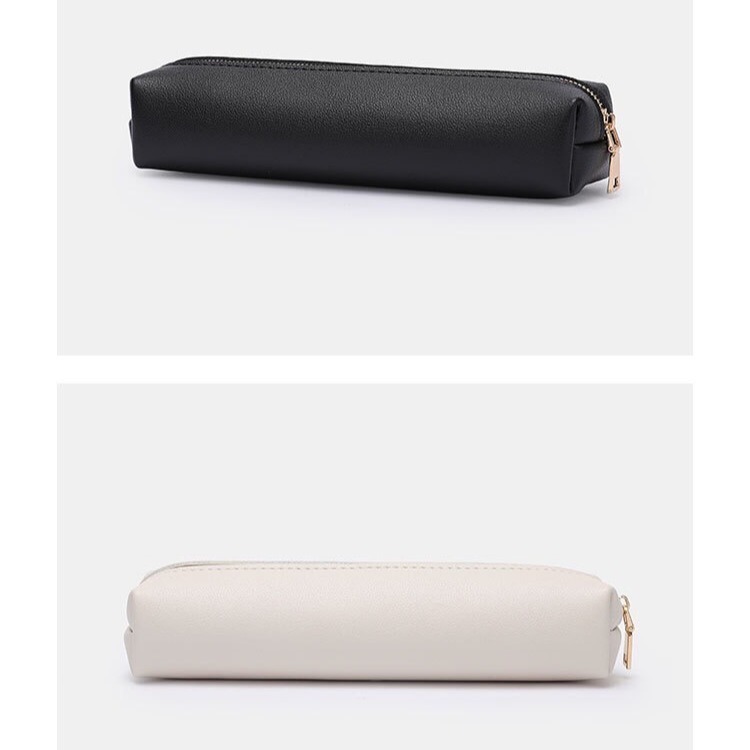 筆袋 鉛筆盒 無印風 文具袋 簡約 文具 皮革筆袋 清新風 ins風 迷你筆袋 小筆袋 韓國文具-細節圖8