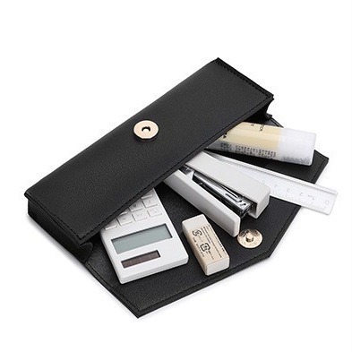 筆袋 鉛筆盒 收納袋 無印風 文具袋 簡約 文具 皮革筆袋 清新風 小筆袋 韓國文具 收納包 化妝包-細節圖5