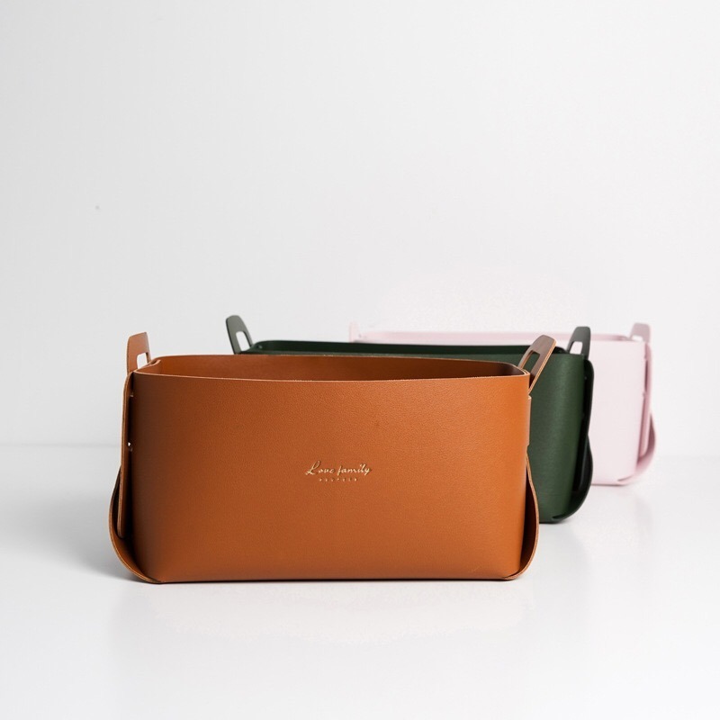 大號收納盒 置物盒 置物籃 儲物籃 皮革 整理籃 收納筐 籃子 方形收納籃 化妝品收納盒 北歐風 大號-細節圖2