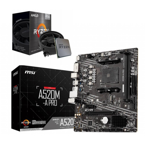 [含稅開發票] 全新 微星 A520M-A PRO 主機板+全新盒裝 AMD R5 5600G(有內顯) 組合/處理器