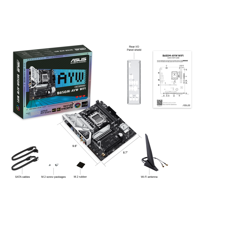 [含稅開發票] ASUS華碩 B650M-AYW WIFI  DDR5 M-ATX/AM5腳位/主機板/五年保/AMD-細節圖3