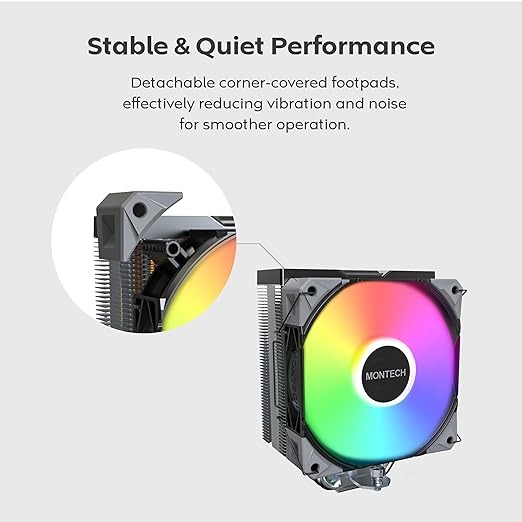 [含稅開發票] 君主 Montech NX400 ARGB 四導管塔扇 高風量  FDB 靜音風扇/CPU散熱器/塔扇-細節圖3