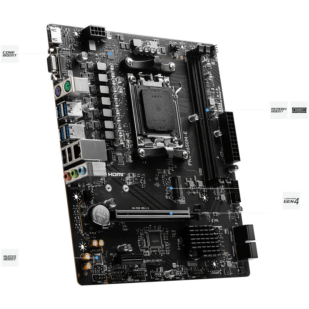 [含稅開發票] MSI 微星 PRO B650M-E【M-ATX】DDR5 AM5主機板/AMD/AM5/B650M-細節圖2