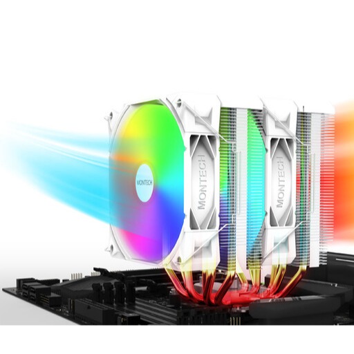 [含稅開發票] Montech君主 NX600 ARGB (高16cm) 雙塔雙扇/CPU散熱器/塔扇-細節圖4