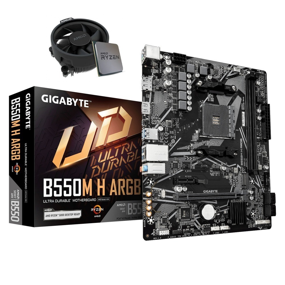 [含稅附發票]全新 R5 5600盒裝 (6核12緒) +技嘉 B550M-H ARGB 主機板/模擬器多開-細節圖3