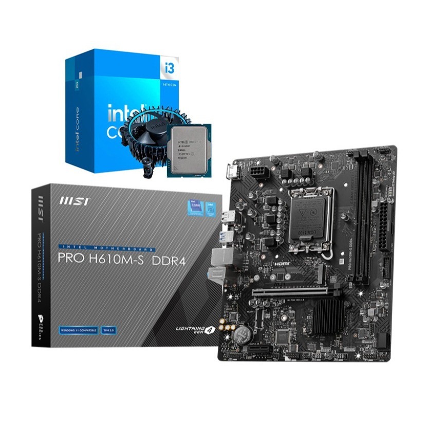 [含稅開發票] 單核小鋼炮 全新盒裝 I3 14100F+微星 H610M-S DDR4 M-ATX 主機板/DDR4-細節圖2