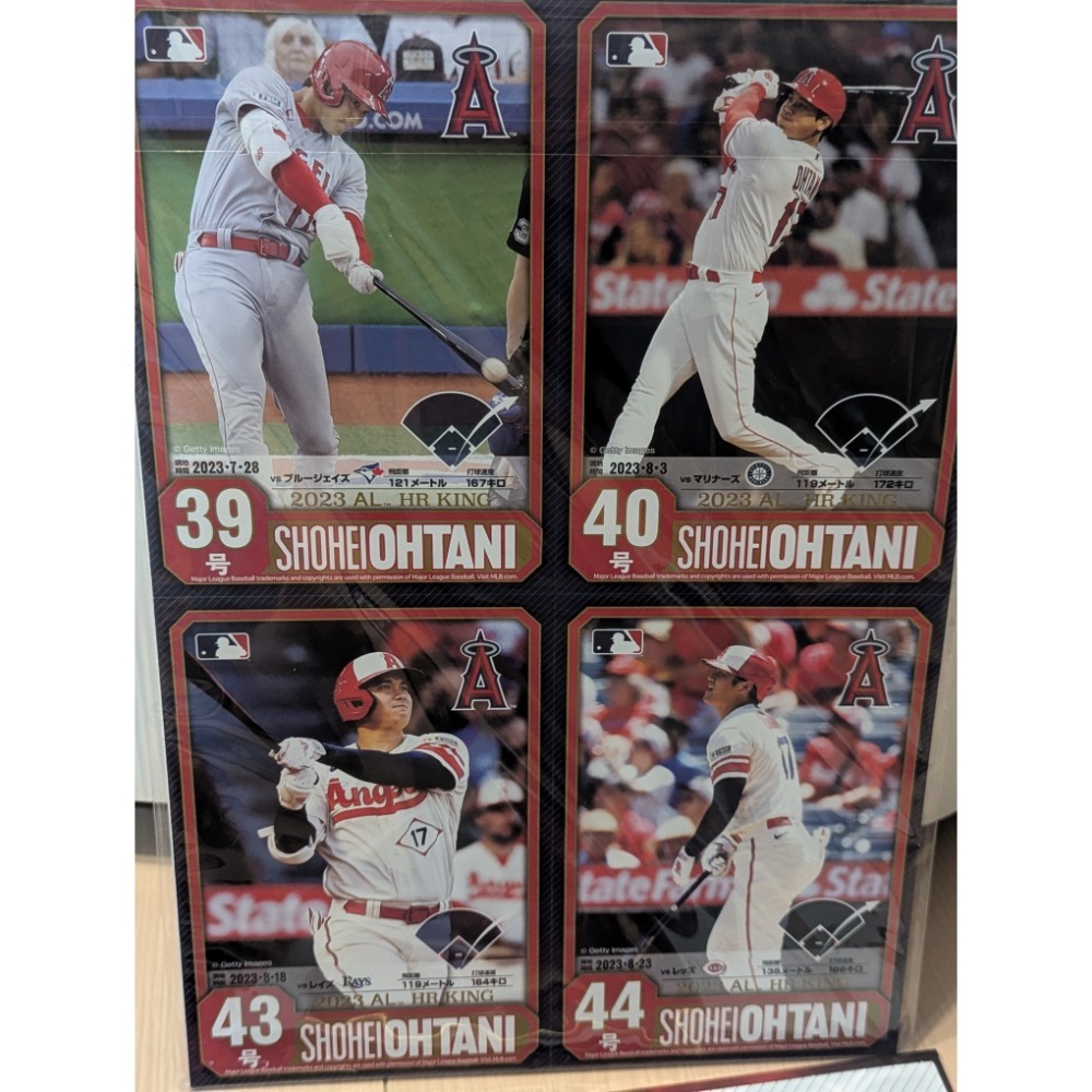 MLB 2023年大谷翔平美聯全壘打王紀念郵票、明信片組，明信片包含第一支到第44支全壘打的英姿-細節圖3