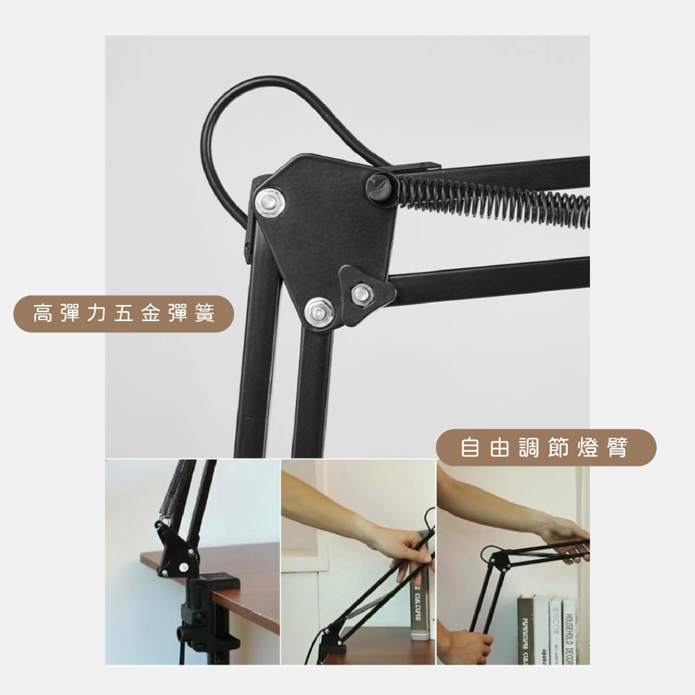 【職人照明】夾式工作燈 夾燈 檯燈 桌燈 書桌燈 台燈 臺燈 e27雙臂檯燈美甲燈LED工業風夾燈製圖燈麻將燈夾式燈-細節圖3
